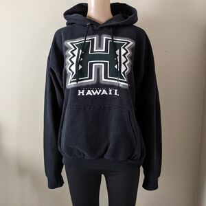 University Hawaii Black Hoodie, Size Large
